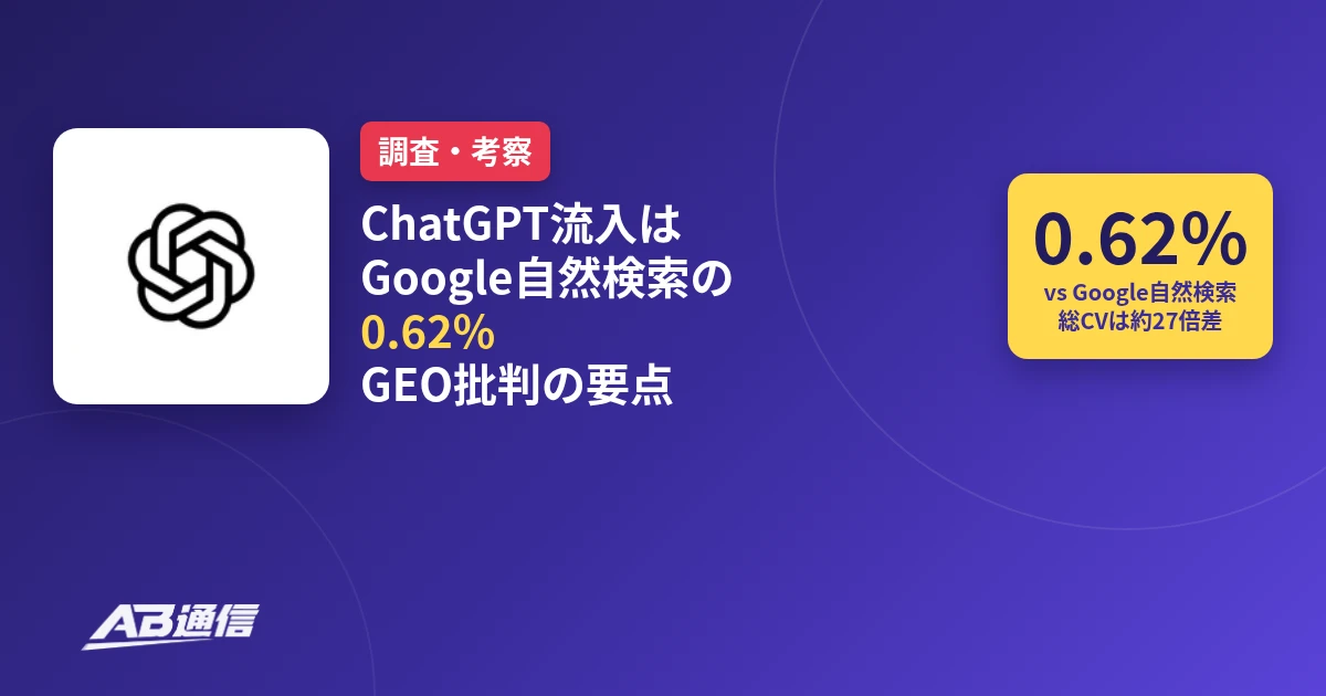 ChatGPT流入はGoogle自然検索の0.62%　Marie Haynesが「GEOは気が散る」と指摘