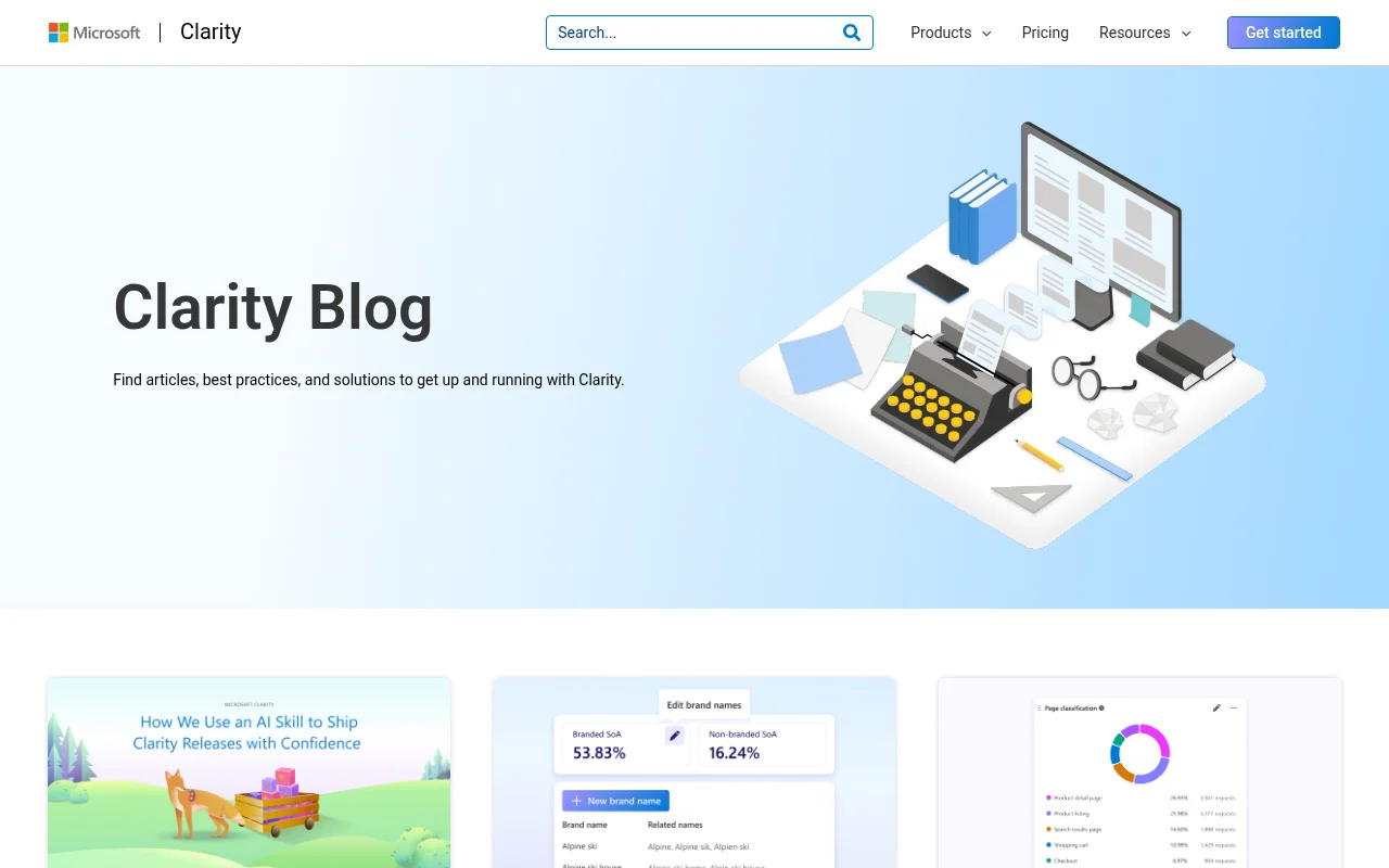 Microsoft Clarity Blogの画面