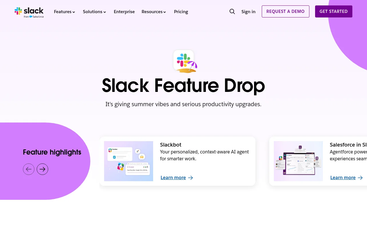 What’s New（Slack公式）の画面