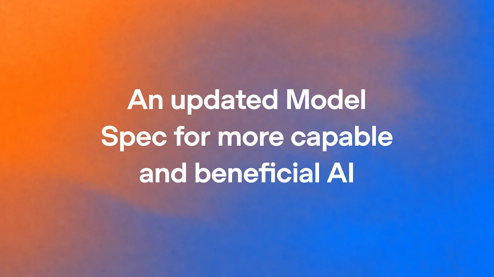 OpenAI公式ブログのModel Spec改訂発表のタイトル画像